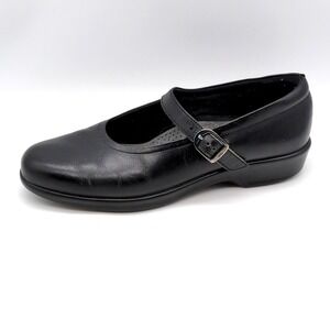 SAS Loafers Womens Maria Black 7.5 Narrow Leather Mary Jane Shoes Buckle Tripad
